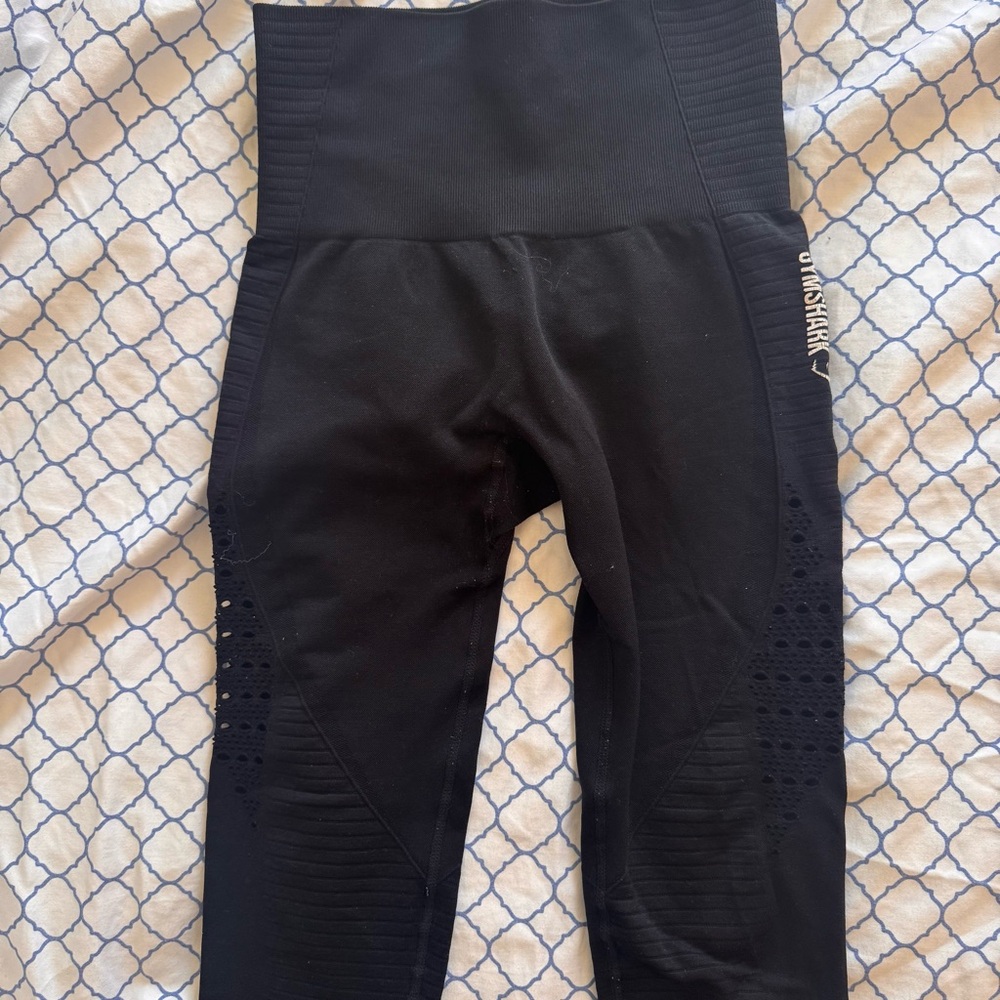 Gymshark Energy Seamless Black Mesh Detail Leggings